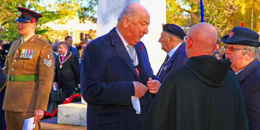 Staveley Town Council Parade - The Duke of Devonshire chats after the Ceremony - 10th Nov 2013 Staveley Town Council Parade 10/11/13 P12